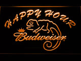 Budweiser Chameleon Happy Hour LED Neon Sign USB - Orange - TheLedHeroes