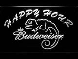 Budweiser Chameleon Happy Hour LED Neon Sign Electrical - White - TheLedHeroes