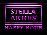 Stella Artois Happy Hour (2) LED Neon Sign USB - Purple - TheLedHeroes