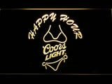 Coors Light Bikini Happy Hour LED Neon Sign USB - Yellow - TheLedHeroes