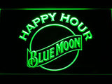 Blue Moon Happy Hour LED Neon Sign USB - Green - TheLedHeroes