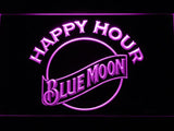 Blue Moon Happy Hour LED Neon Sign Electrical - Purple - TheLedHeroes