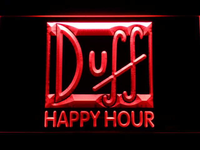 Duff Happy Hour LED Neon Sign Electrical - Red - TheLedHeroes