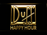 Duff Happy Hour LED Neon Sign Electrical - Yellow - TheLedHeroes