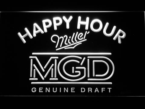 FREE Miller MGD Happy Hour LED Sign - White - TheLedHeroes