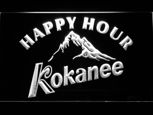 FREE Kokannee Happy Hour LED Sign - White - TheLedHeroes