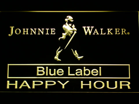 FREE Johnnie Walker Blue Label Happy Hour LED Sign - Yellow - TheLedHeroes