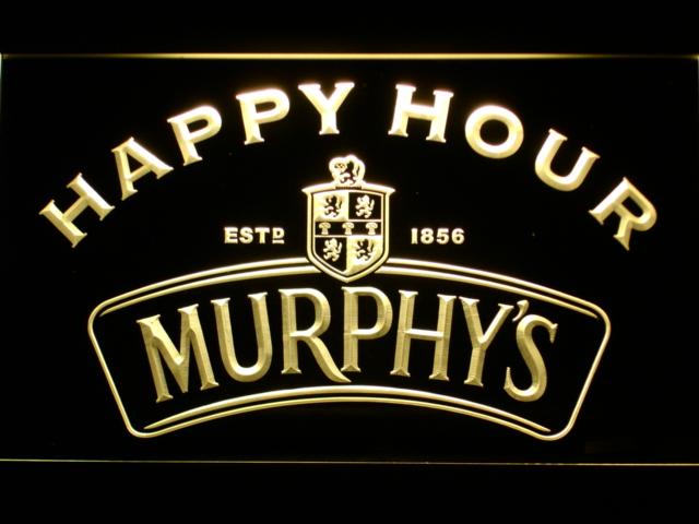 Murphy's Happy Hour LED Neon Sign USB - Yellow - TheLedHeroes