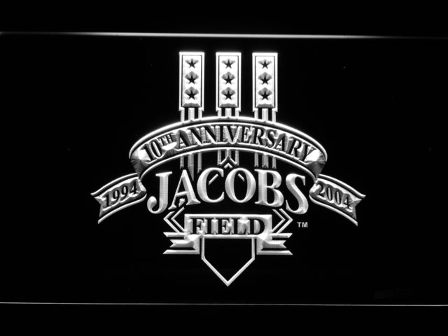 FREE Cleveland Indians Jacob Fiel Anniversary LED Sign - White - TheLedHeroes