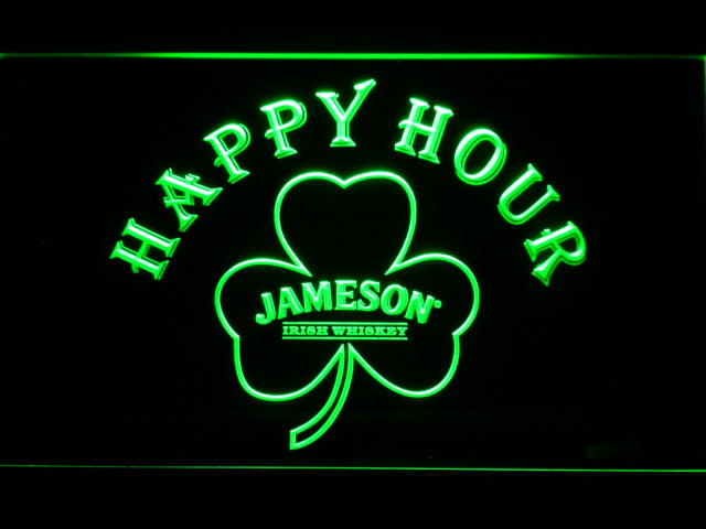 FREE Jameson Shamrock Happy Hours LED Sign - Green - TheLedHeroes