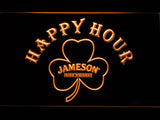 Jameson Shamrock Happy Hours LED Neon Sign USB - Orange - TheLedHeroes