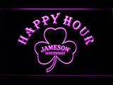 Jameson Shamrock Happy Hours LED Neon Sign USB - Purple - TheLedHeroes
