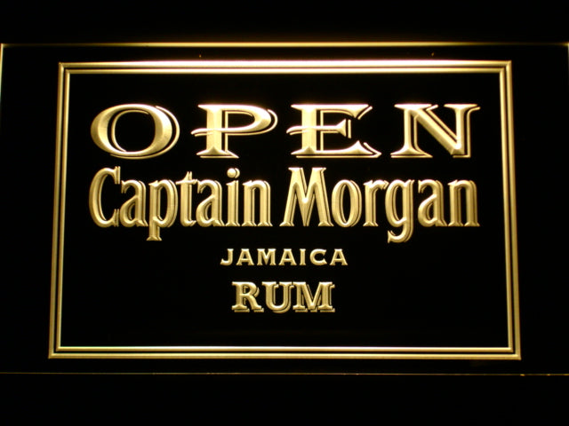 FREE Captain Morgan Jamaica Rum Open LED Sign - Yellow - TheLedHeroes