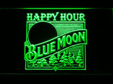 Blue Moon Happy Hour (2) LED Neon Sign Electrical - Green - TheLedHeroes