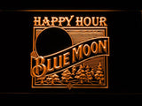 Blue Moon Happy Hour (2) LED Neon Sign Electrical - Orange - TheLedHeroes