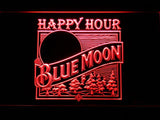 Blue Moon Happy Hour (2) LED Neon Sign USB - Red - TheLedHeroes
