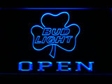 FREE Bud Light Shamrock Open LED Sign - Blue - TheLedHeroes