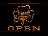 Bud Light Shamrock Open LED Neon Sign USB - Orange - TheLedHeroes