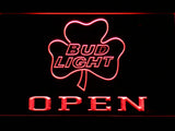 FREE Bud Light Shamrock Open LED Sign - Red - TheLedHeroes