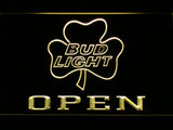FREE Bud Light Shamrock Open LED Sign - Yellow - TheLedHeroes