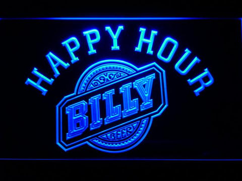 Billy Happy Hour LED Neon Sign Electrical - Blue - TheLedHeroes