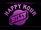 Billy Happy Hour LED Neon Sign USB - Purple - TheLedHeroes