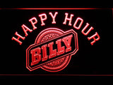 Billy Happy Hour LED Neon Sign USB - Red - TheLedHeroes