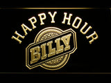 Billy Happy Hour LED Neon Sign Electrical - Yellow - TheLedHeroes