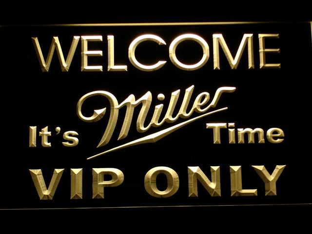 FREE Miller It's Time VIP Only LED Sign - Yellow - TheLedHeroes
