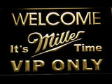 Miller It's Time VIP Only LED Neon Sign Electrical - Yellow - TheLedHeroes