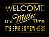 FREE Miller It's Time It's 5pm Somewhere LED Sign - Yellow - TheLedHeroes