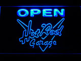 Hot Rod Garage Open LED Neon Sign USB - Blue - TheLedHeroes