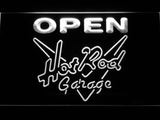 Hot Rod Garage Open LED Neon Sign USB - White - TheLedHeroes