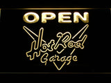 Hot Rod Garage Open LED Neon Sign USB - Yellow - TheLedHeroes