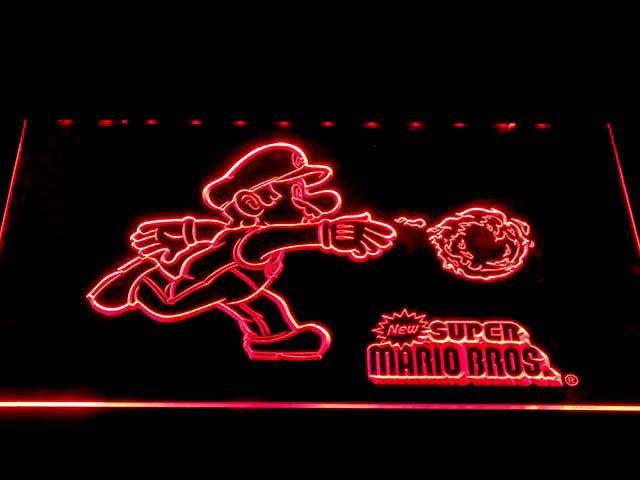 Super Mario Bros LED Neon Sign Electrical - Red - TheLedHeroes