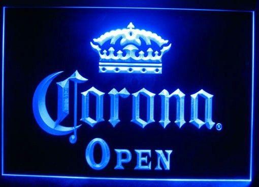 Corona Extra Open (2) LED Neon Sign Electrical - Blue - TheLedHeroes