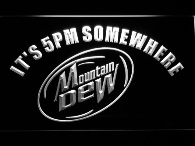 Mountain Dew It's 5pm Somewhere LED Neon Sign USB - White - TheLedHeroes
