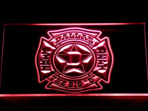 Dallas Fire Dept. The Big "D" LED Neon Sign USB - Red - TheLedHeroes