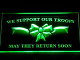 We Support our Troops LED Neon Sign USB - Green - TheLedHeroes