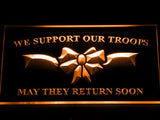 We Support our Troops LED Neon Sign Electrical - Orange - TheLedHeroes