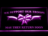 FREE We Support our Troops LED Sign - Purple - TheLedHeroes