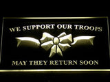 We Support our Troops LED Neon Sign Electrical - Yellow - TheLedHeroes