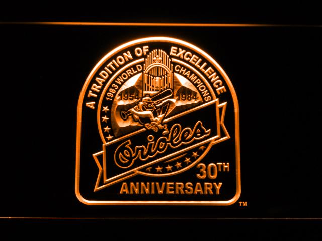 Baltimore Orioles 30th Anniversary LED Neon Sign USB - Orange - TheLedHeroes
