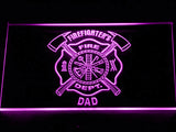 FREE Firefighter's Dept. Dad LED Sign - Purple - TheLedHeroes