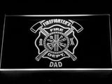 FREE Firefighter's Dept. Dad LED Sign - White - TheLedHeroes