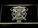 FREE Firefighter's Dept. Dad LED Sign - Yellow - TheLedHeroes