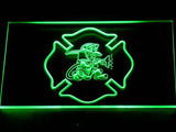 Fighting Irish Firefighter (2) LED Neon Sign USB - Green - TheLedHeroes