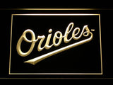 Baltimore Orioles (9) LED Neon Sign USB - Yellow - TheLedHeroes
