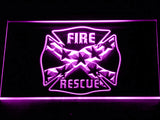 FREE Fire Rescue LED Sign - Purple - TheLedHeroes
