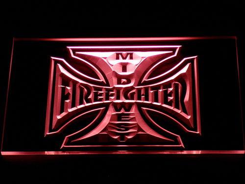 Mid West Firefighter's LED Neon Sign Electrical - Red - TheLedHeroes